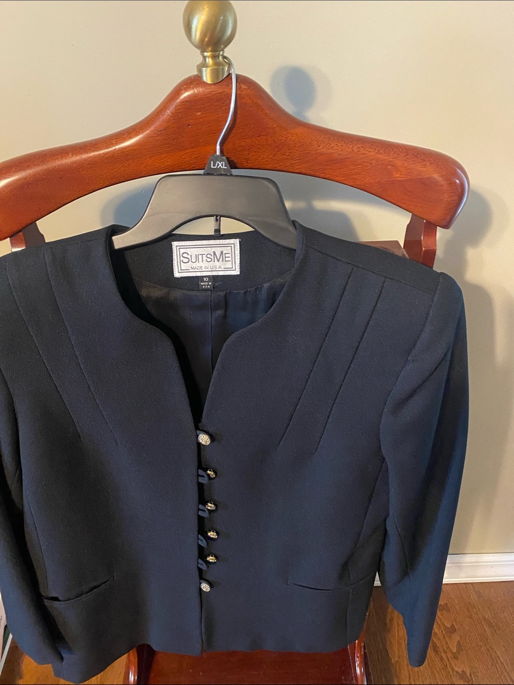 Vintage Black Women's Button-Front Blazer Jacket